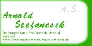 arnold stefancsik business card